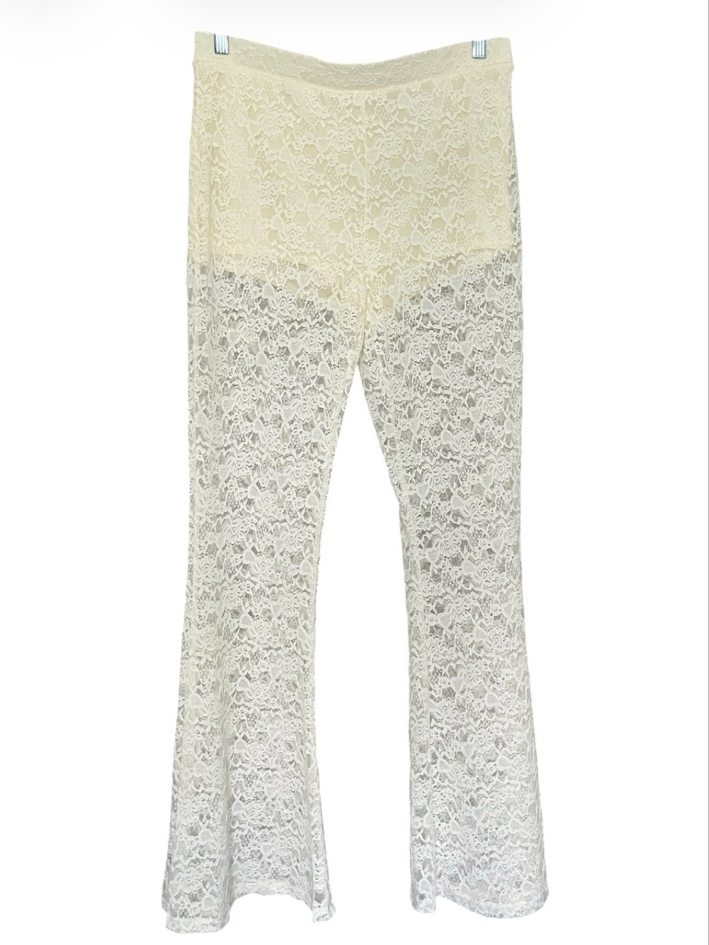 Altar’d State Cream Floral Lace Flare Pants Boho Western Style | XL | NWT - Picture 2 of 5